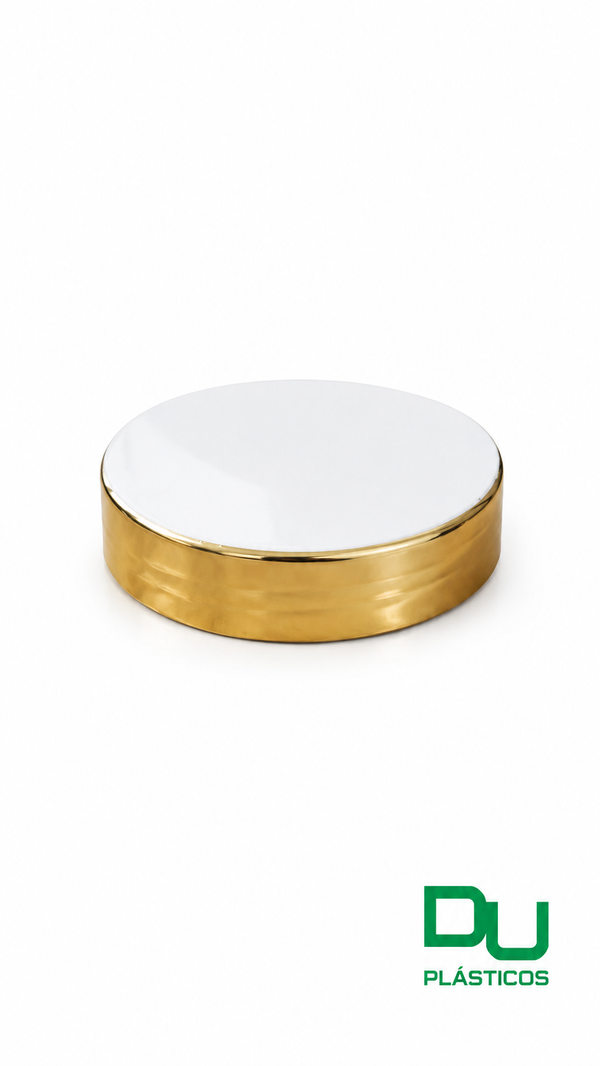 TAMPA POTE R90 BRANCA COM HOT TOTAL DOURADO