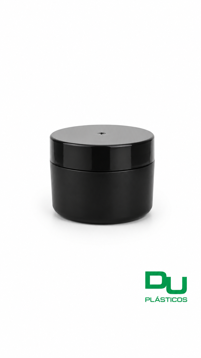 POTE 300 GR CILINDRICO PRETO COM TAMPA