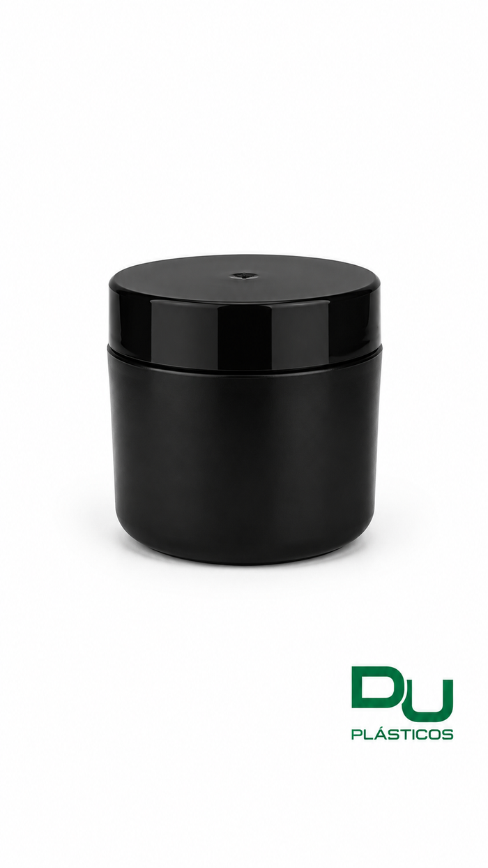POTE 500 GR CILINDRICO PRETO COM TAMPA