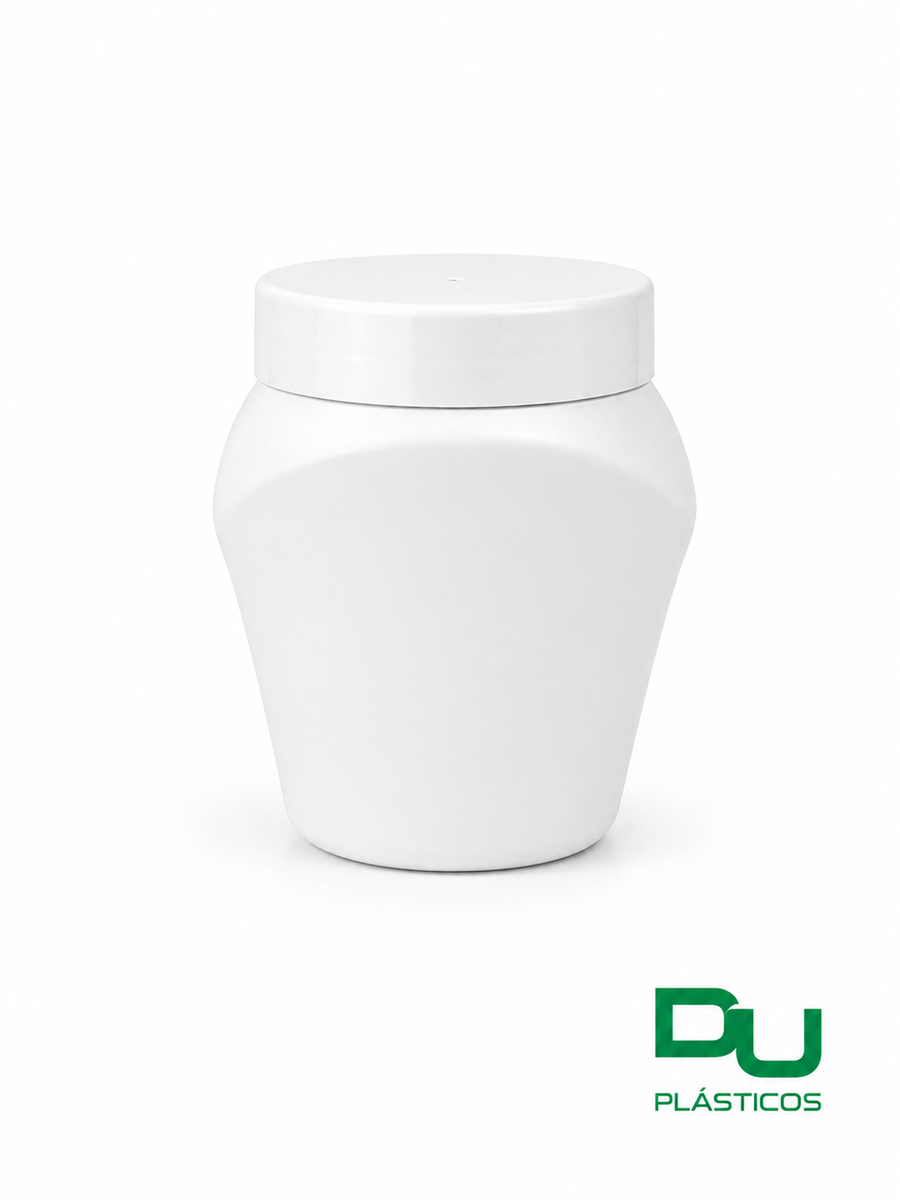 POTE 500 GR OVAL BRANCO COM TAMPA
